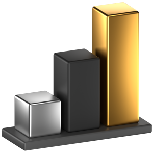 Gold and black bar chart